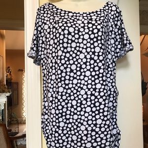C Est 1946 navy with white polka dots tunic style top or short dress Sz large